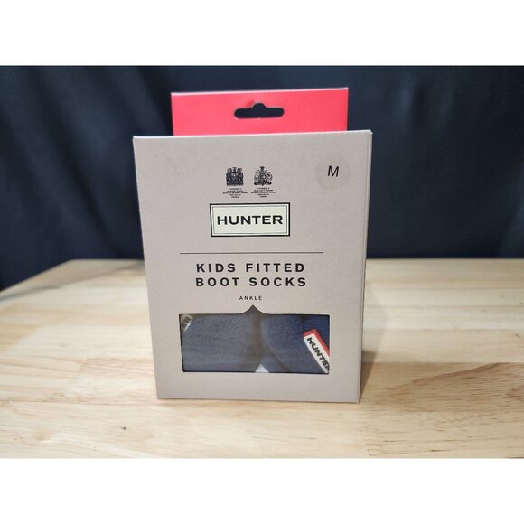 Hunter Boot Socks Kids fitted dark lake blue size M - Picture 1 of 4